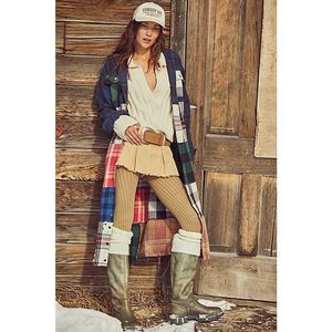 Free People Tricia Fix Patchwork Plaid Maxi Top Size XS $268